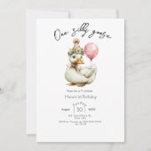 Invitation One Silly Goose Girl 1st Birthday  (Devant)