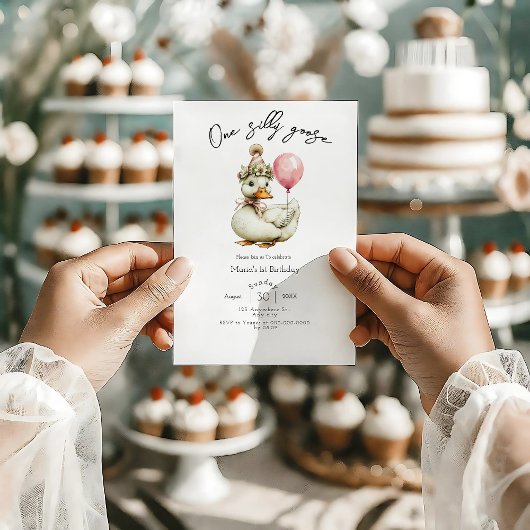 Invitation One Silly Goose Girl 1st Birthday 