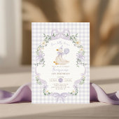 Invitation One Silly Goose Lilac Purple Bow 1st Birthday