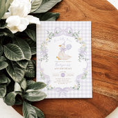 Invitation One Silly Goose Lilac Purple Bow 1st Birthday