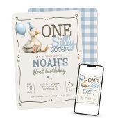 Invitation One Silly Goose Personnalisée 1ère fête d'annivers