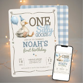 Invitation One Silly Goose Personnalisée 1ère fête d'annivers