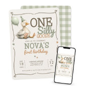 Invitation One Silly Goose Personnalisée 1ère fête d'annivers