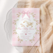 Invitation One Silly Goose Pink Bow Girl 1st Birthday