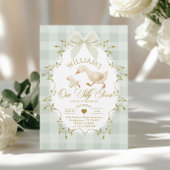 Invitation One Silly Goose Pistachio Gingham 1st Birthday