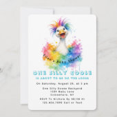 Invitation One Silly Goose Rainbow Baby Shower Cute (Devant)