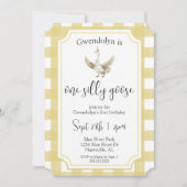 Invitation "One Silly Goose" Soignée Jaune Premier Anniversai (Devant)