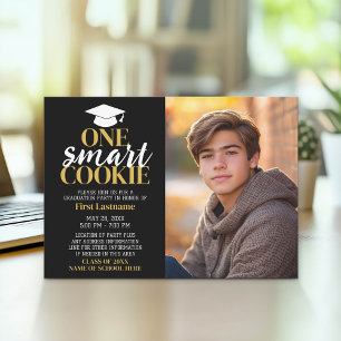 Invitation One Smart Cookie - Graduation Photo - Grad