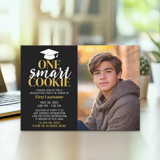 Invitation One Smart Cookie - Graduation Photo - Grad