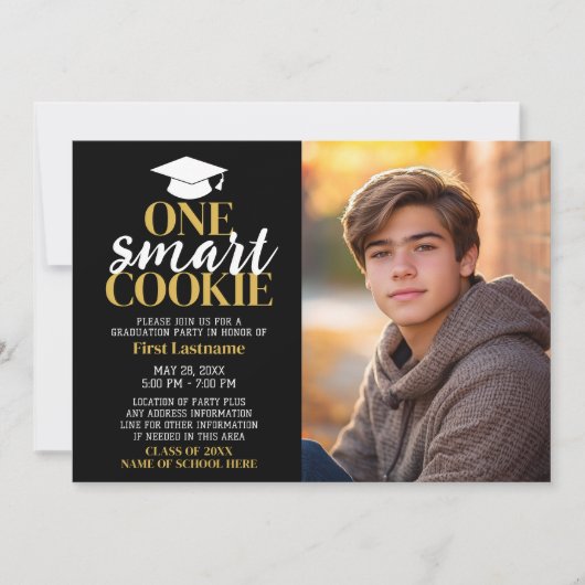 Invitation One Smart Cookie - Graduation Photo - Grad (Devant)