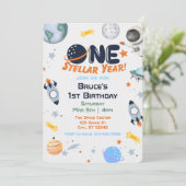 Invitation One Stellar Year, Space 1st Birthday (Debout devant)