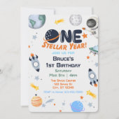 Invitation One Stellar Year, Space 1st Birthday (Devant)