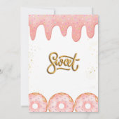 Invitation One Sweet 1nd Donut crème rose Anniversaire (Dos)
