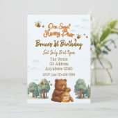 Invitation One Sweet Honey Bear, 1st Birthday (Debout devant)