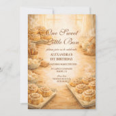 Invitation One Sweet Little Bun First Birthday (Devant)