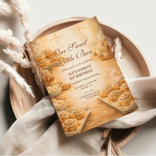 Invitation One Sweet Little Bun First Birthday