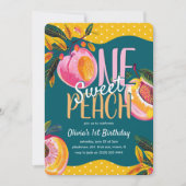 Invitation 'One Sweet Peach' 1er Anniversaire (Devant)