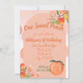 Invitation One Sweet Peach, 1st Birthday (Devant)
