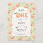 Invitation One Sweet Peach First Birthday Party (Devant)