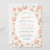Invitation One Sweet Peach Girl 1er anniversaire (Devant)