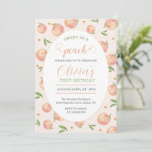 Invitation One Sweet Peach Girl 1er anniversaire (Debout devant)