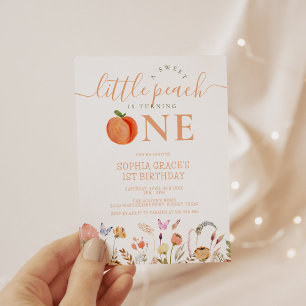 Invitation One Sweet Peach Girl 1er anniversaire