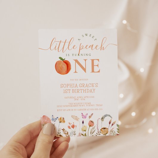 Invitation One Sweet Peach Girl 1er anniversaire