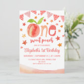 Invitation One Sweet Peach Girl 1er anniversaire (Debout devant)