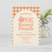 Invitation One Sweet Peach Orange Première fête d'anniversair (Debout devant)