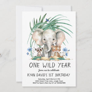 Invitation One Wild Year Safari 1er Anniversaire
