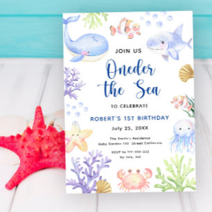 Invitation Oneder sous la mer 1er anniversaire sous la mer