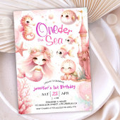 Invitation ONEder The Sea ! 1er Anniversaire Fille Animaux de