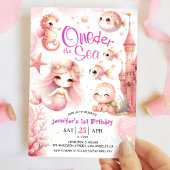 Invitation ONEder The Sea ! 1er Anniversaire Fille Animaux de