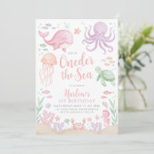 Invitation Oneder The Sea 1st Birthday Girl (Debout devant)