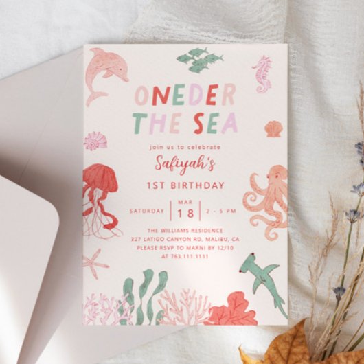 Invitation Oneder The Sea Girl 1er Anniversaire