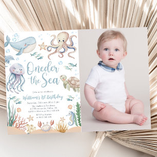 Invitation Oneder The Sea Ocean Animals 1ère Photo d'annivers