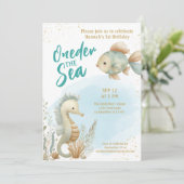 Invitation Oneder The Sea Summer Beach First Birthday  (Debout devant)