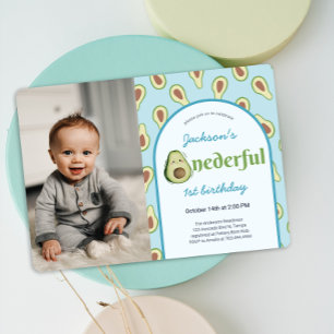 Invitation Onederder Avocado 1st Birthday Party Photo