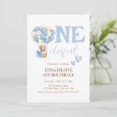 Invitation Onederder Bear Hot Air Balloon 1er anniversaire (Debout devant)