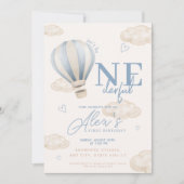Invitation Onederder Hot Air Balloon 1er Anniversaire Invitat (Devant)