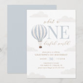 Invitation Onederder World Hot Air Balloon 1er anniversaire (Devant / Derrière)