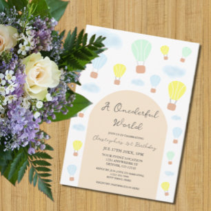 Invitation Onederder World Hot Air Balloon 1er anniversaire