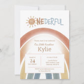 Invitation Onederful Boho Terracotta 1er anniversaire Invitat (Devant)