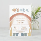 Invitation Onederful Boho Terracotta 1er anniversaire Invitat (Debout devant)