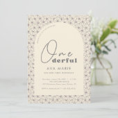 Invitation Onederful Retro Daisy Girls 1er Anniversaire (Debout devant)