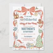 Invitation ONEderful time of the year Christmas 1st birthday. (Devant)