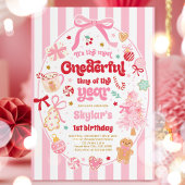 Invitation Onederful Time Of The Year Christmas Bow Birthday