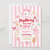 Invitation Onederful Time Of The Year Christmas Bow Birthday (Devant)