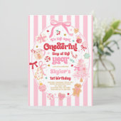 Invitation Onederful Time Of The Year Christmas Bow Birthday (Debout devant)