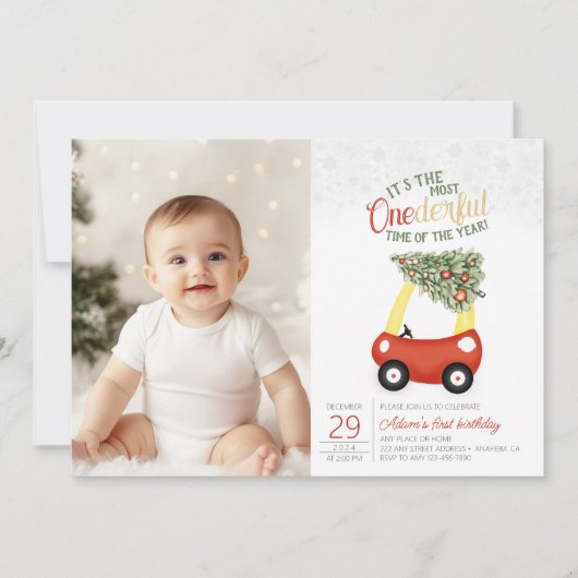 Invitation ONEderful Time Of The Year photo car 1er anniversa (Devant)